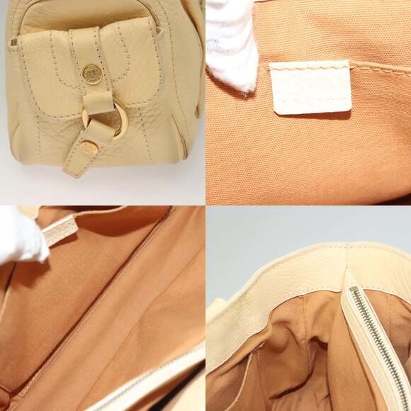 CELINE Boogie Hand Bag Leather Beige Gold - Picture 11 of 13